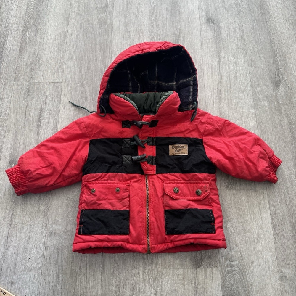 VINTAGE OshKosh B'gosh Jacket 2T Toddler Winter Coat Toggle & Zipper Closure